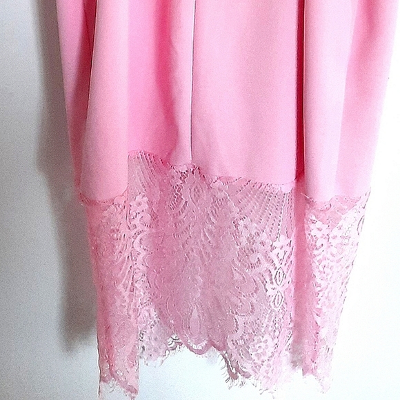 Madrag XL Pink Barbiecore Floral Lace Valentine's Day Bodycon Dress - Picture 5 of 9